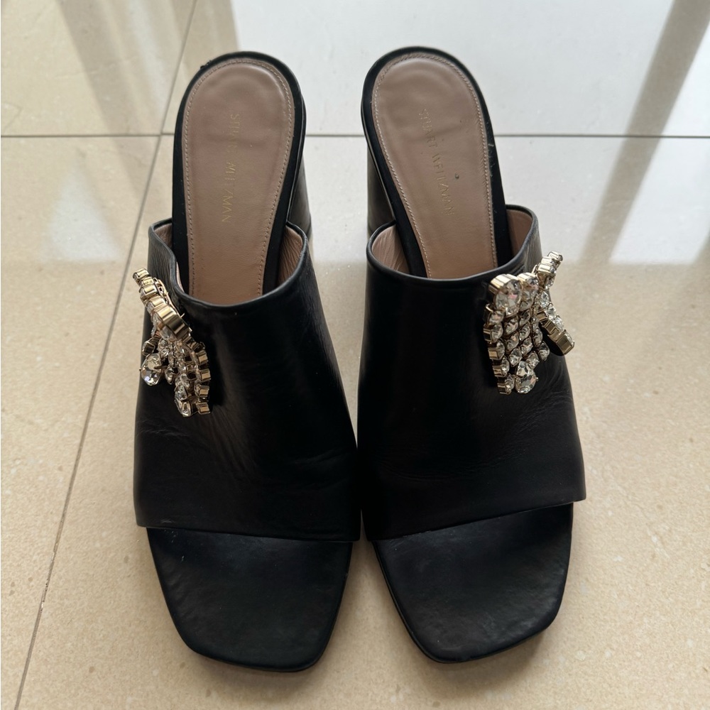 Stuart Whitman Black Heel with crystals